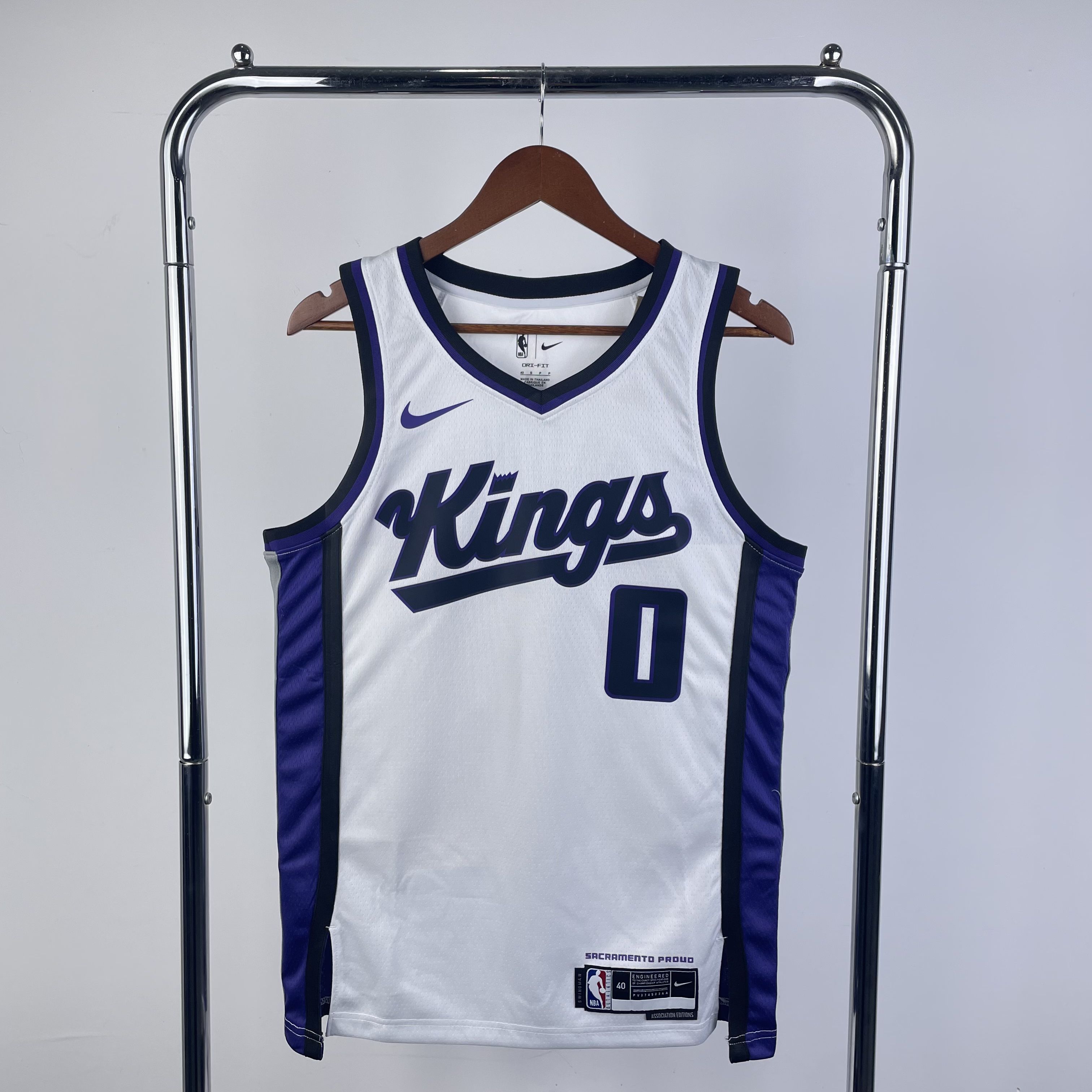 Men Sacramento Kings #0 Monk White Season Jordon 2024 NBA Jersey->sacramento kings->NBA Jersey
